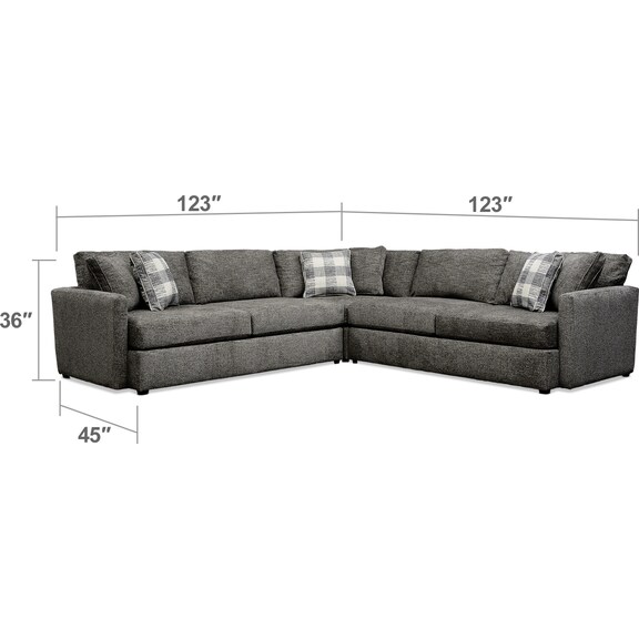 Living Room Furniture - Garrett 3-Piece Sectional