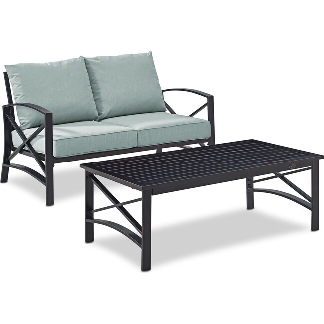 Outdoor Furniture - Clarion Outdoor Loveseat and Coffee Table Set