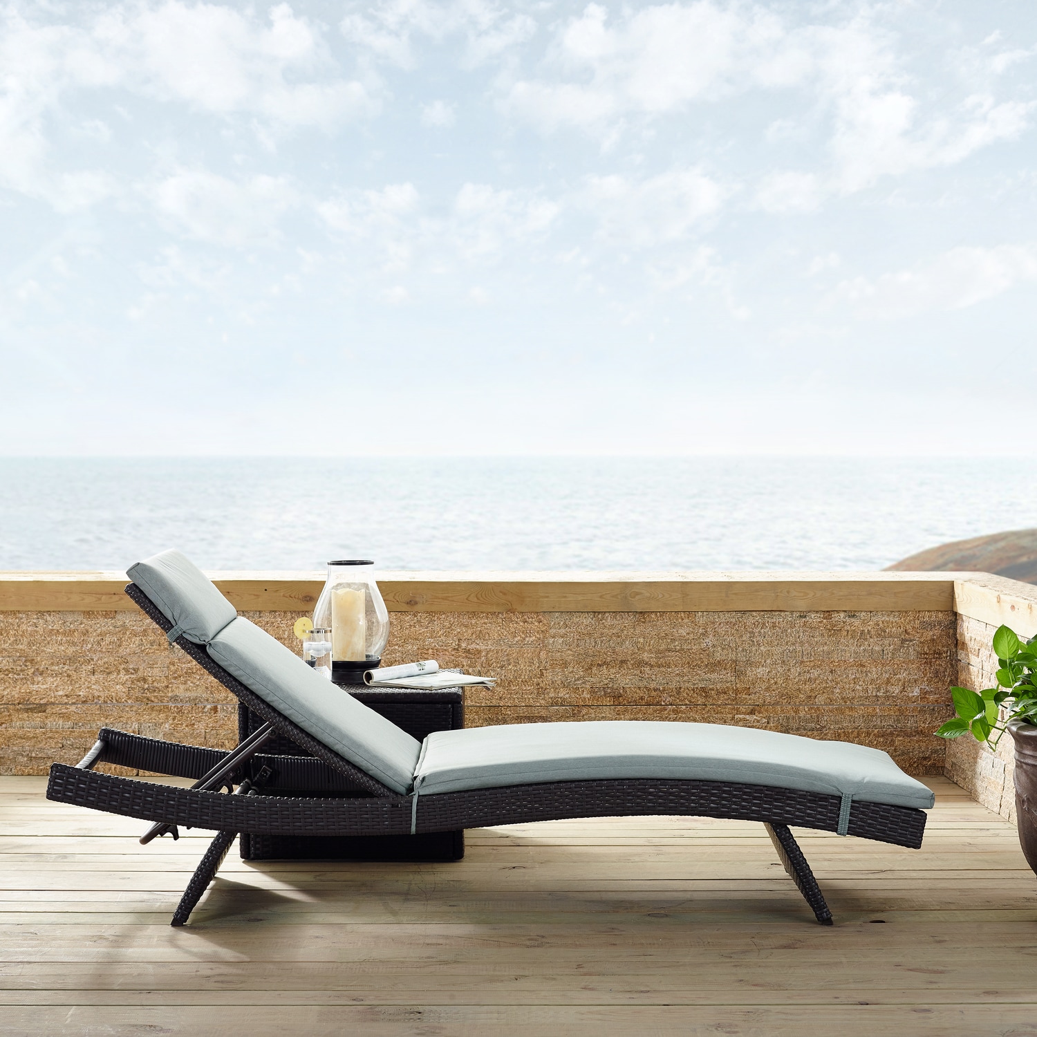 Isla Outdoor Chaise Lounge - Mist | Value City Furniture ...