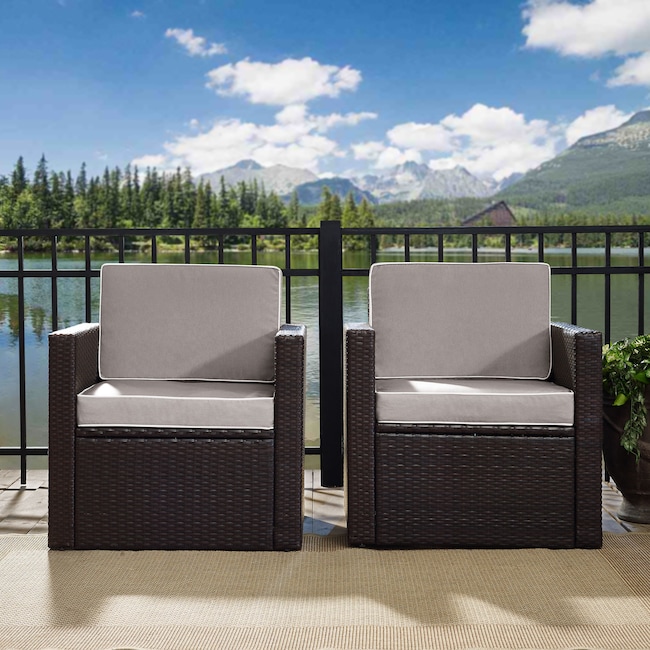 Outdoor Furniture - Aldo Set of 2 Outdoor Chairs and End Table Set