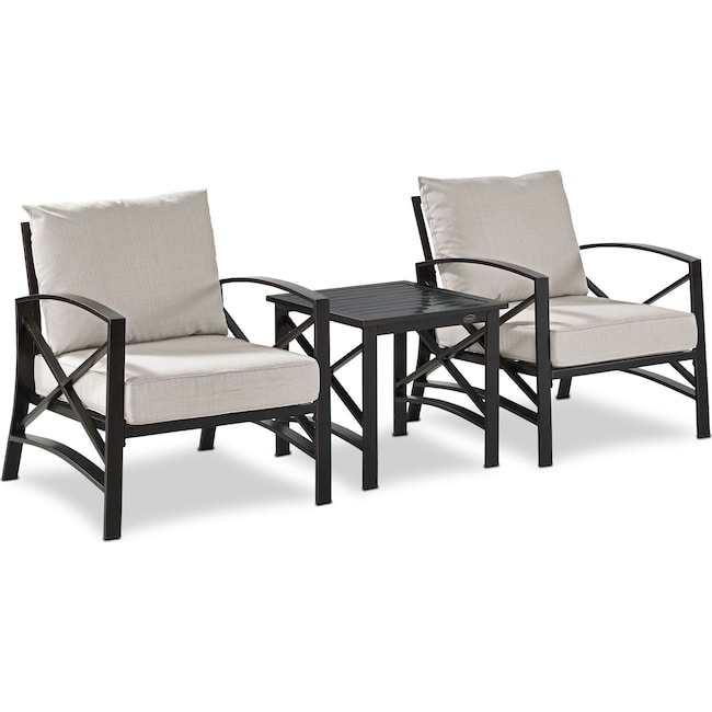 Outdoor Furniture - Clarion Set of 2 Outdoor Chairs and End Table