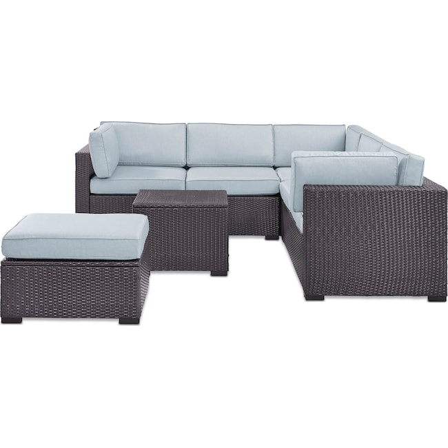Outdoor Furniture - Isla 3-Piece Outdoor Sofa, Ottoman, and Coffee Table Set