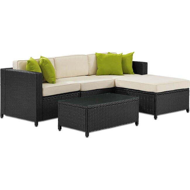 Jacques 3 Piece Outdoor Sofa Ottoman And Coffee Table Set