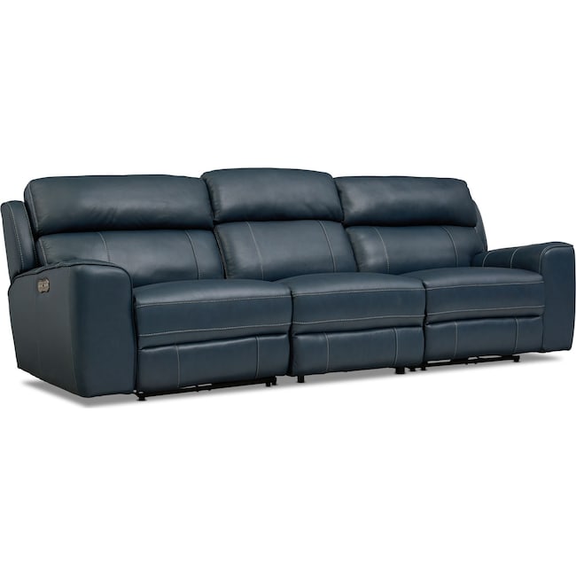 Living Room Furniture - Newport 3-Piece Dual-Power Reclining Sofa