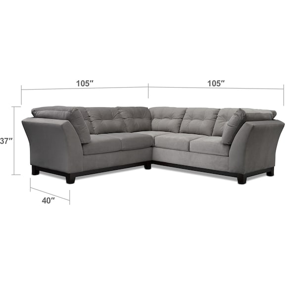 Living Room Furniture - Sebring 2-Piece Small Sectional