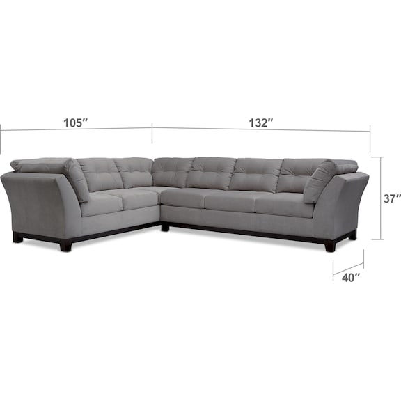 Living Room Furniture - Sebring 2-Piece Sectional with Sofa