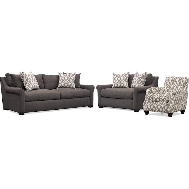 Living Room Furniture - Robertson Sofa, Chair and a Half, and Accent Chair
