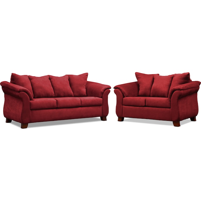 Living Room Furniture - Adrian Sofa and Loveseat Set