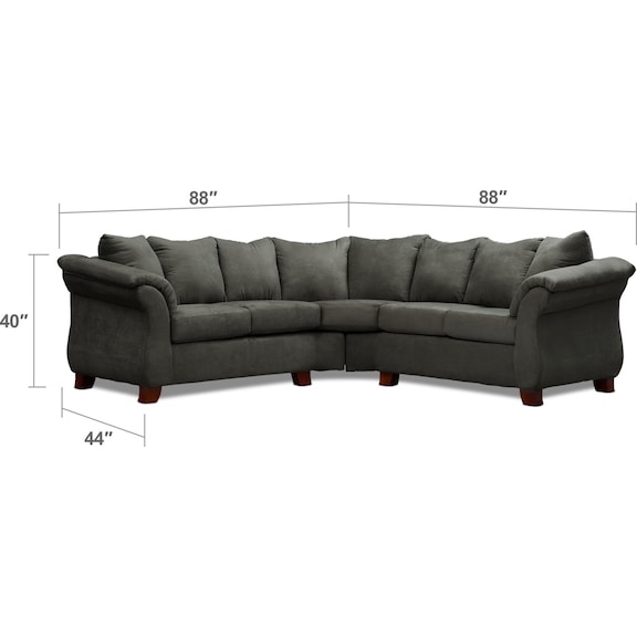 Living Room Furniture - Adrian 2-Piece Sectional and Chair Set