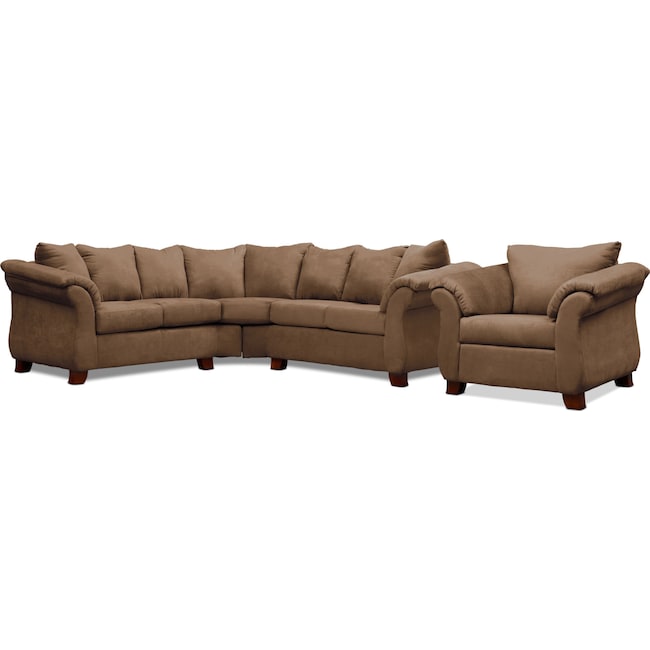 Living Room Furniture - Adrian 2-Piece Sectional and Chair Set