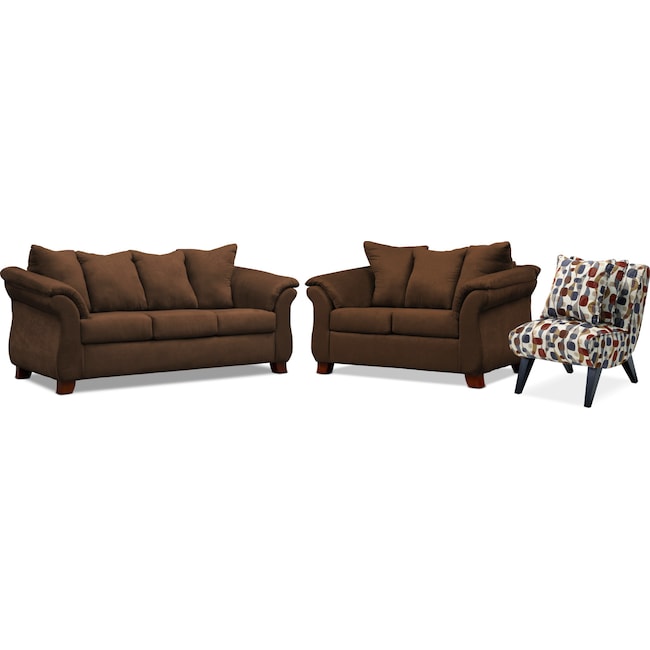 Living Room Furniture - Adrian Sofa, Loveseat and Accent Chair Set