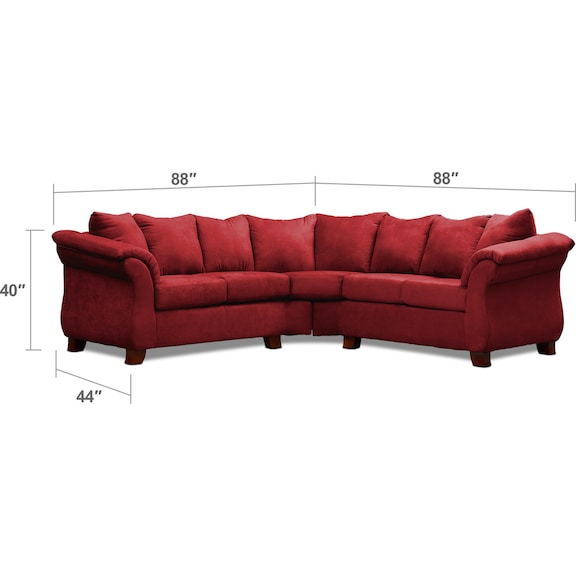 Living Room Furniture - Adrian 2-Piece Sectional and Accent Chair Set