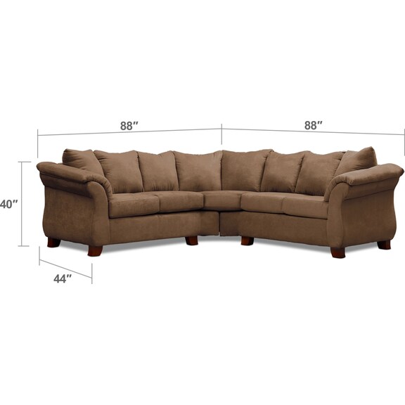 Living Room Furniture - Adrian 2-Piece Sectional and Accent Chair Set