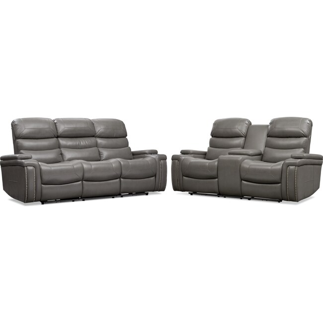 Living Room Furniture - Jackson Triple-Power Reclining Sofa and Loveseat Set