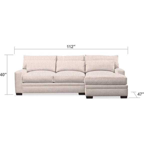 Living Room Furniture - Winston 2-Piece Sectional with Chaise