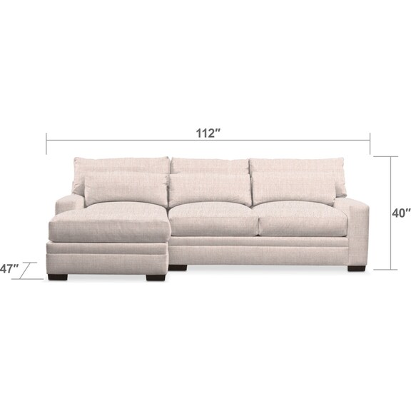 Living Room Furniture - Winston 2-Piece Sectional with Chaise