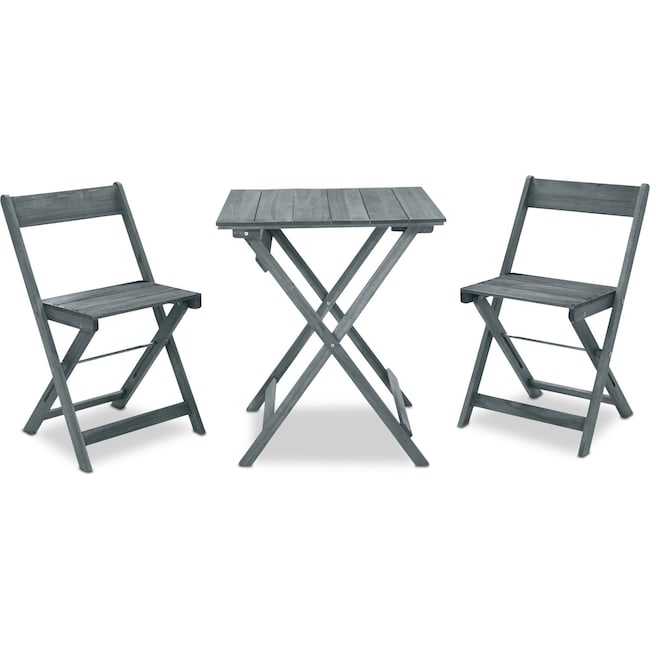 Outdoor Furniture - Hampton Beach 3-Piece Outdoor Folding Bistro Set