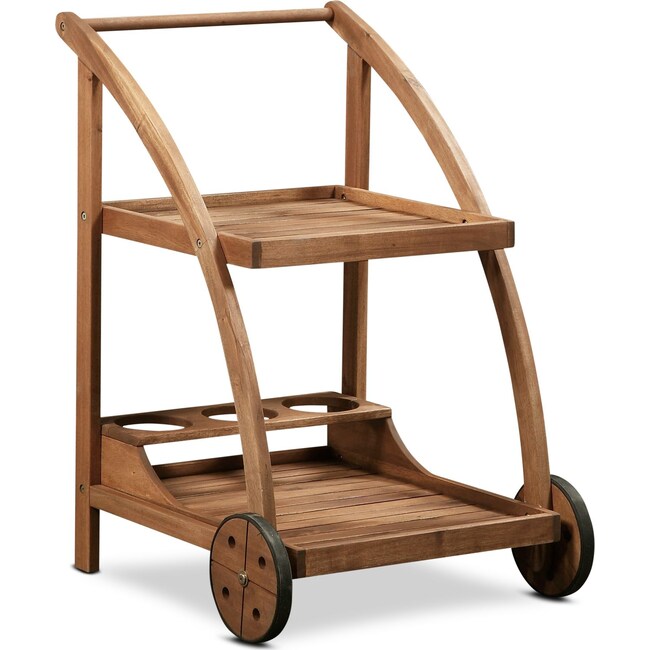 Outdoor Furniture - Hampton Beach Outdoor Bar Cart - Teak