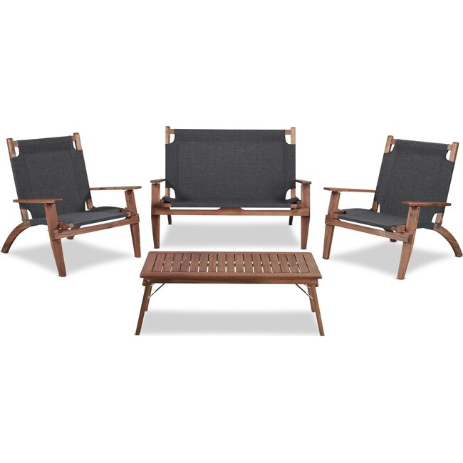Outdoor Furniture - Nantucket 4-Piece Folding Outdoor Set