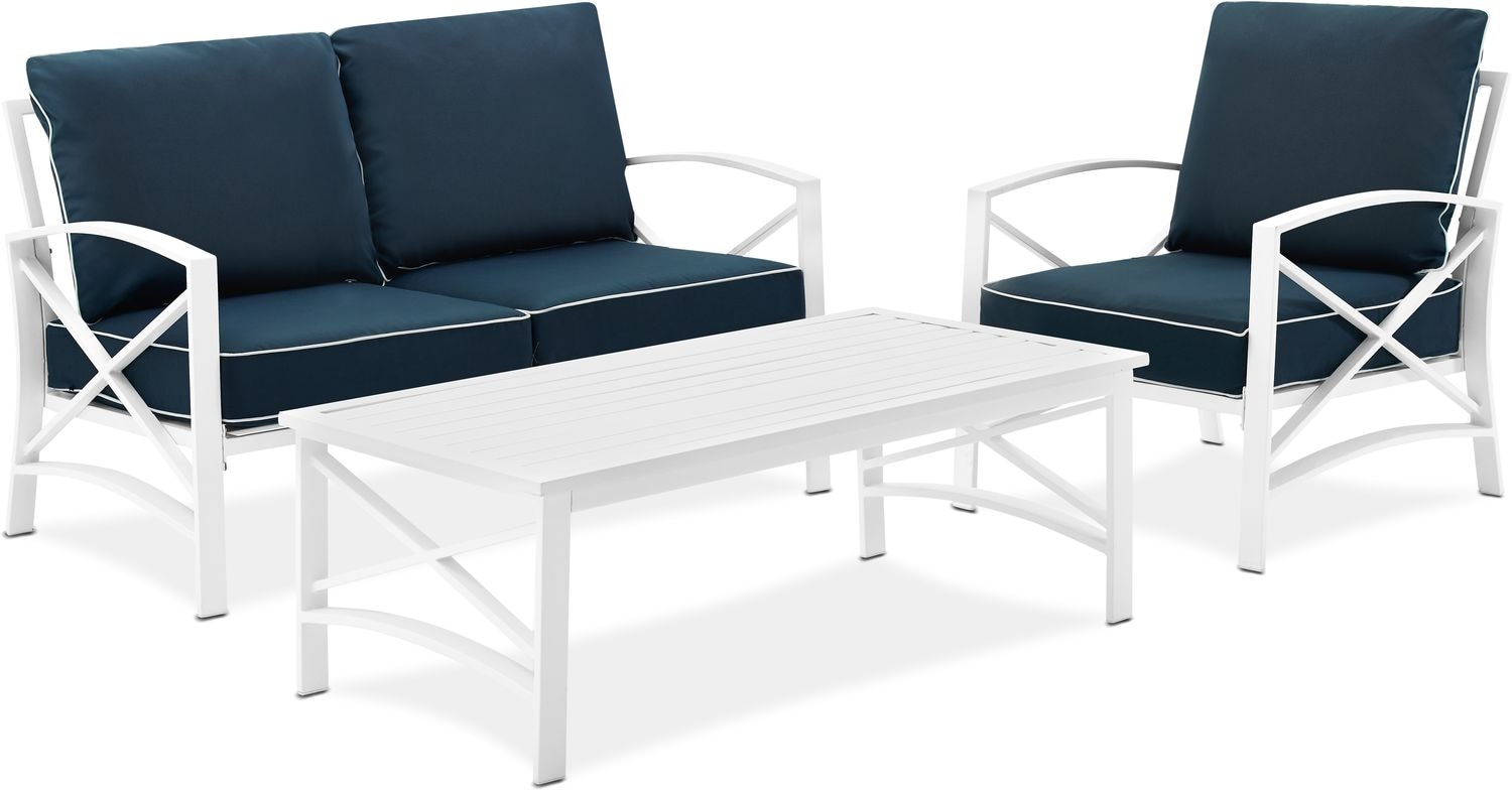 Clarion Outdoor Loveseat Chair And Coffee Table Set Navy Value Clarion Outdoor Loveseat Chair And Coffee Table Set Navy