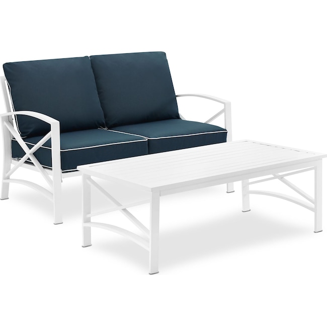 Outdoor Furniture - Clarion Outdoor Loveseat and Coffee Table Set