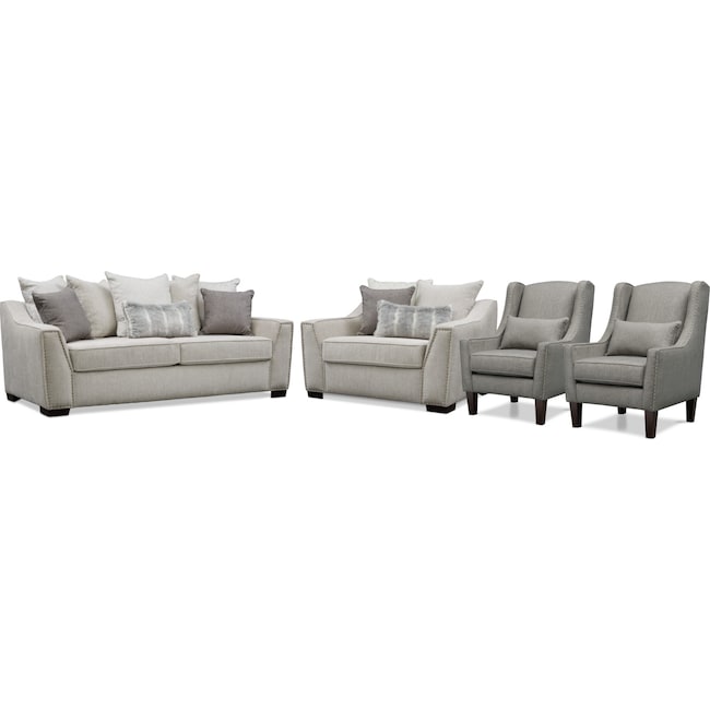 Living Room Furniture - Roxie Sofa, Chair and a Half, and 2 Accent Chairs