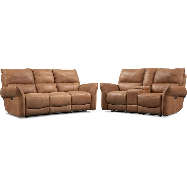 Living Room Furniture - Aspen 2-Piece Sofa and Loveseat