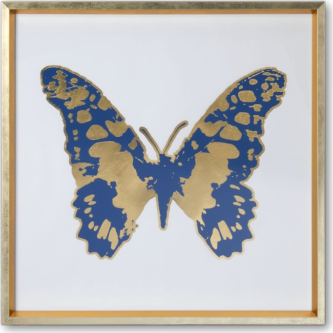 Home Accessories - Butterfly Wall Art - Blue/Gold