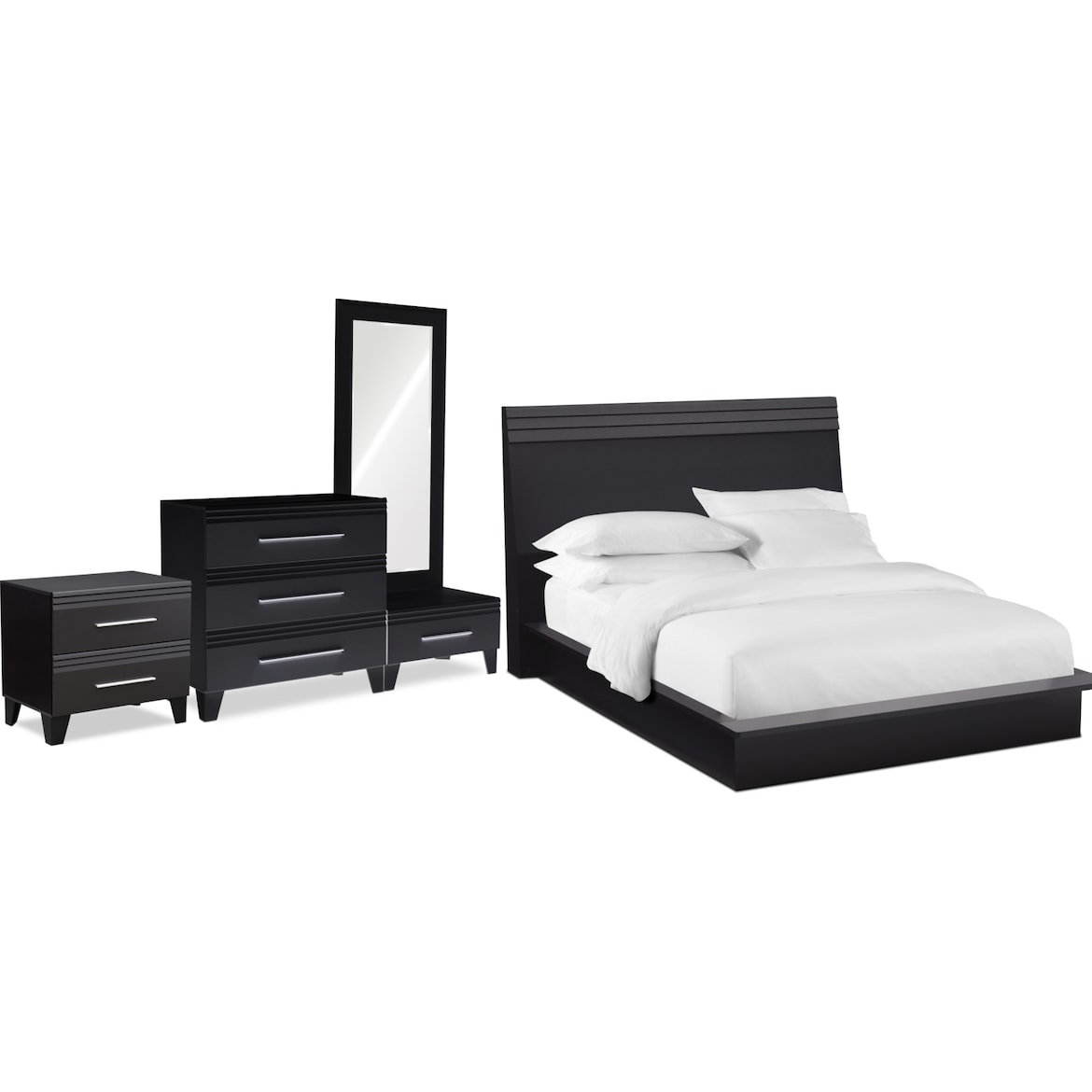 Allori 6 Piece Panel Bedroom Set With Nightstand Chest And Dressing Mirror