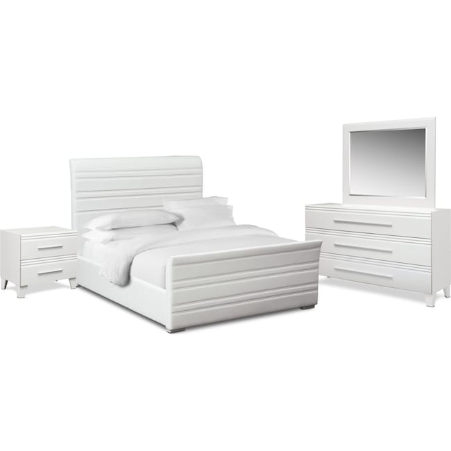 Bedroom Furniture - Allori 6-Piece Upholstered Bedroom Set
