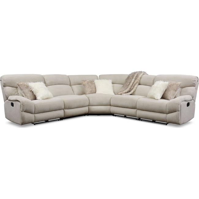 Living Room Furniture - Wave 5-Piece Manual Reclining Sectional with 2 Reclining Seats