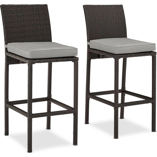 Outdoor Furniture - Aldo Set of 2 Outdoor Bar Stools