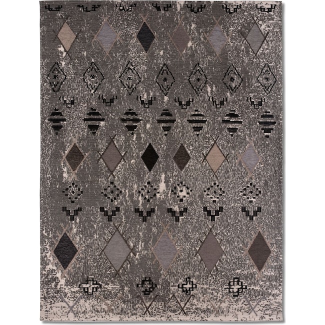 Rugs - Woven Area Rug - Tribal Gray