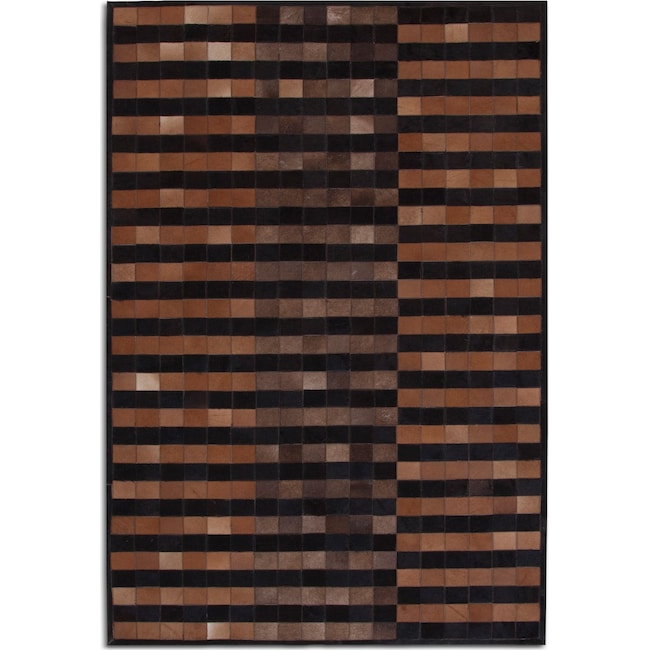 Rugs - Geo Hide Area Rug - Brown