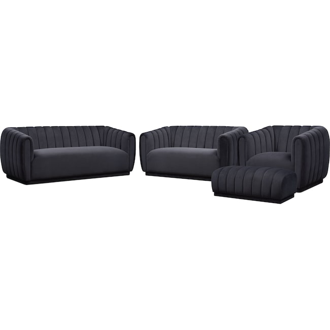 Living Room Furniture - Primm Sofa, Loveseat, Chair and Ottoman