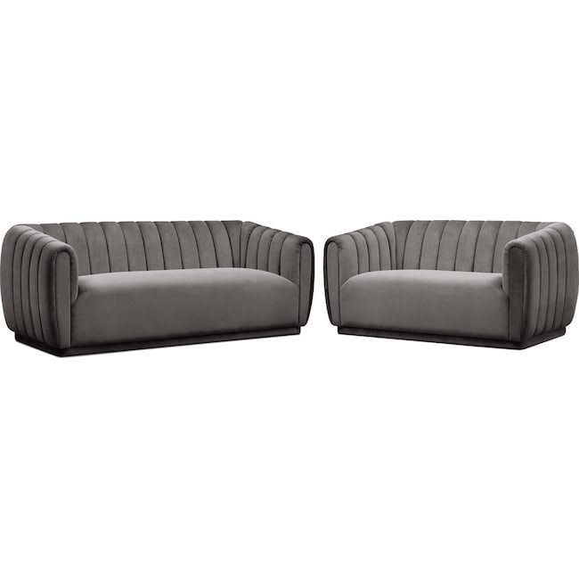 Living Room Furniture - Primm Sofa and Loveseat Set