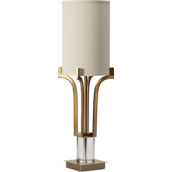 Home Accessories - Brushed Brass Crystal Table Lamp