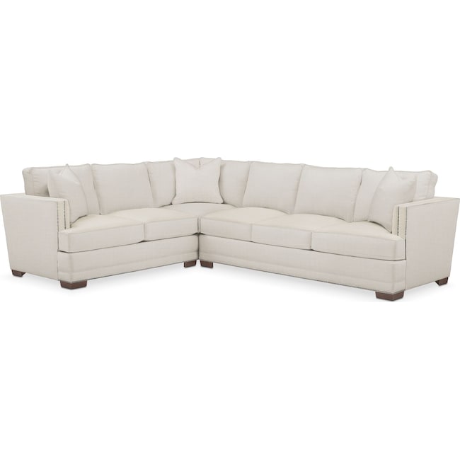 Living Room Furniture - Arden 2-Piece Sectional with Sofa