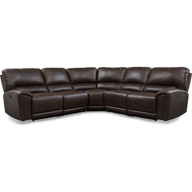 Living Room Furniture - Gallant 5-Piece Manual Reclining Sectional with 3 Reclining Seats