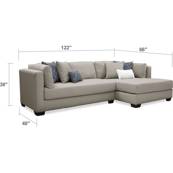 Living Room Furniture - Rosalyn 2-Piece Sectional with Chaise