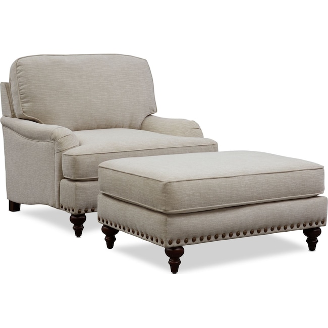 Living Room Furniture - London Chair with Ottoman