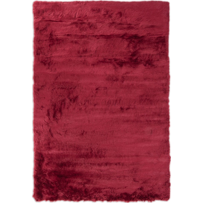 Rugs - Faux Mink Fur Area Rug - Ruby