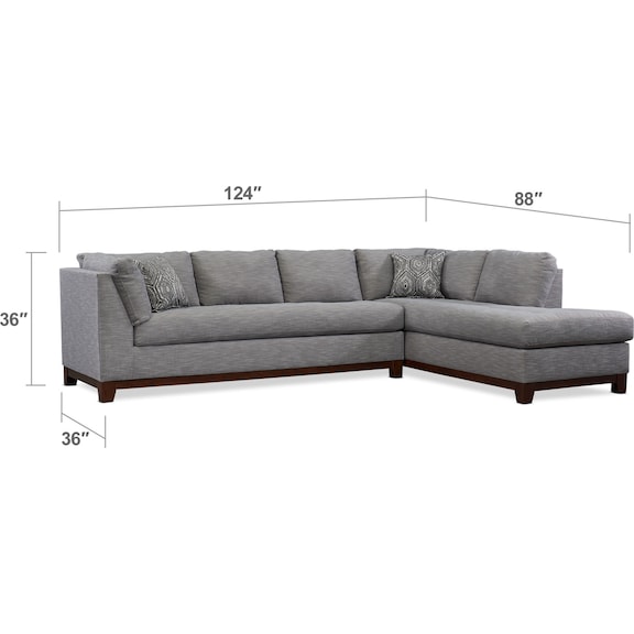 Living Room Furniture - Anderson 2-Piece Sectional with Chaise