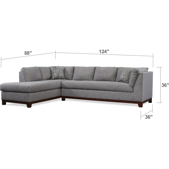 Living Room Furniture - Anderson 2-Piece Sectional with Chaise