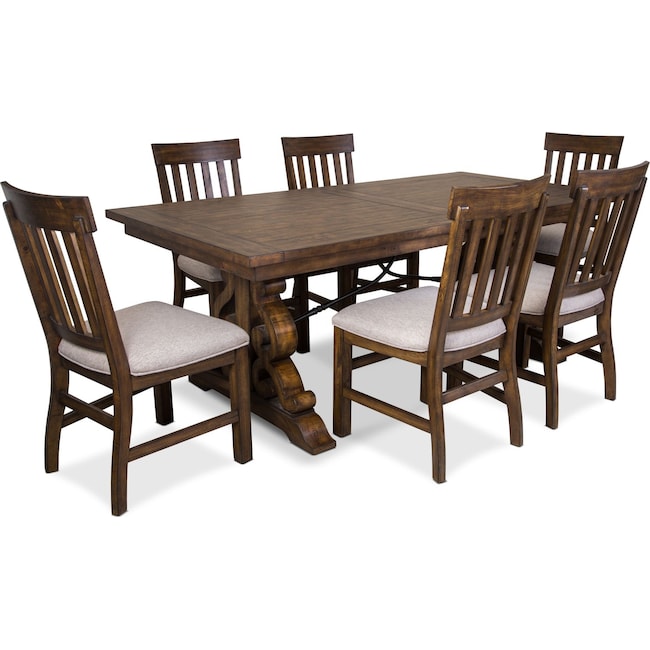 Dining Room Furniture - Charthouse Rectangular Dining Table and 6 Side Chairs