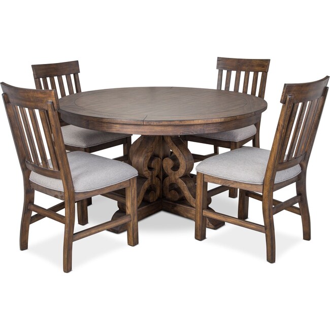Dining Room Furniture - Charthouse Round Dining Table and 4 Side Chairs