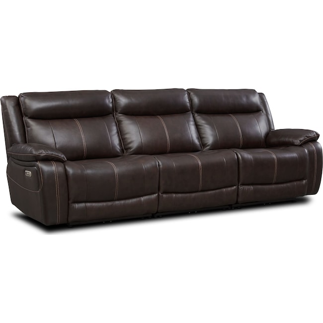 Living Room Furniture - Vince 3-Piece Dual-Power Reclining Sofa