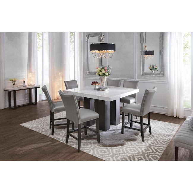 Artemis Marble Counter Height Dining Table Value City Furniture