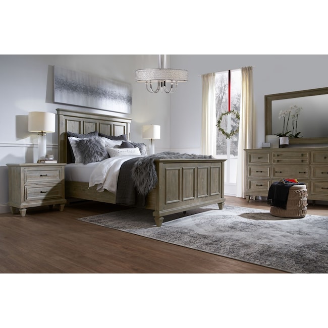 Harrison 6 Piece Bedroom Set With Nightstand Dresser And Mirror