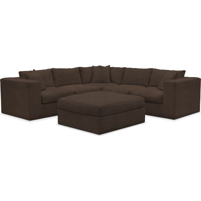 Living Room Furniture - Collin 5-Piece Sectional with Ottoman